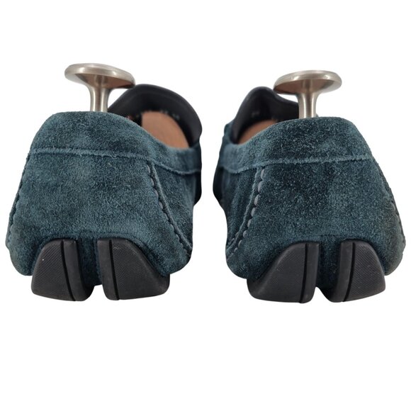 Salvatore Ferragamo Parigi Suede Blue Teal Driving Loafers Mens 10EE Dress Shoes - Picture 6 of 15